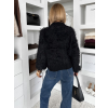 Čierny chlpatý štýlový svetrík REVONTA