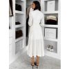 Krémové dlouhé šaty MYNTORA s dlouhým rukávem (Veľkosť M/L)
