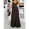 Tmavě hnědé extra široké maxi kalhoty BIGGERS s páskem (Veľkosť ONESIZE)