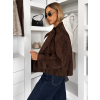Tmavo hnedý semišový krátky kabátik RAVEANI