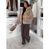 Béžový faux fur kožušinový kabátik TORLITA