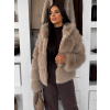 Béžový faux fur kožušinový kabátik TORLITA