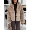 Béžový faux fur kožušinový kabátik TORLITA