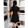 Čierne elegantné puzdrové krátke šaty FELUREA s opaskom
