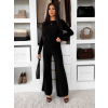 Čierny elegantný nohavicový elastický komplet FELUREATY