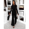 Čierny elegantný nohavicový elastický komplet FELUREATY