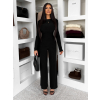 Čierny elegantný nohavicový elastický komplet FELUREATY