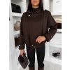 Hnědá stylová bunda KARELAA (Veľkosť ONESIZE)