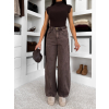 Hnedé široké baggy jeans CALWIX