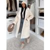 Krémový hřejivý dlouhý kabát KOUZELY (Veľkosť L/XL)