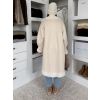 Krémový hřejivý dlouhý kabát KOUZELY (Veľkosť L/XL)