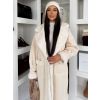 Krémový hřejivý dlouhý kabát KOUZELY (Veľkosť L/XL)