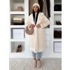 Krémový hřejivý dlouhý kabát KOUZELY (Veľkosť L/XL)