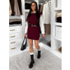 Vínové svetrové krátke šaty JORELEA s košeľou