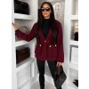 Vínový elegantní vypasovaný kabátek RALORIEN (Veľkosť M/L)