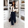 Bílohnědý strakatý kožešinový faux fur kabátek HAVELIN (Veľkosť ONESIZE)