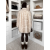 Bílý kožešinový žíhaný faux fur kabát ZOLARIA (Veľkosť M/L)