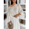 Bílý oversize elegantní svetřík ZYRMINA (Veľkosť ONESIZE)