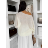 Bílý oversize elegantní svetřík ZYRMINA (Veľkosť ONESIZE)