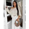 Bílý oversize elegantní svetřík ZYRMINA (Veľkosť ONESIZE)