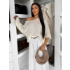 Bílý oversize elegantní svetřík ZYRMINA (Veľkosť ONESIZE)
