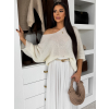 Bílý oversize elegantní svetřík ZYRMINA (Veľkosť ONESIZE)