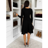 Čierne elegantné áčkové šaty TEYVORA s opaskom