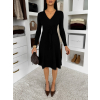 Čierne elegantné áčkové šaty TEYVORA s opaskom