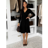 Čierne elegantné áčkové šaty TEYVORA s opaskom