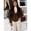 Hnedá semišová vypasovaná bunda LAVETON s kožúškom