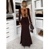 135729 4 hnede dlouhe spolecenske saty tavolie s holymi zady
