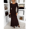 135729 2 hnede dlouhe spolecenske saty tavolie s holymi zady