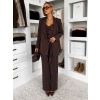 Hnědé pruhované elegantní oversize sako LEXUMA (Veľkosť ONESIZE)
