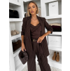 Hnedé pruhované elegantné oversize sako LEXUMA