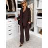 Hnedé pruhované elegantné oversize sako LEXUMA