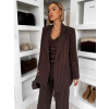 Hnedé pruhované elegantné oversize sako LEXUMA