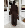 Hnedý dlhý bavlnený oversize overal JAVAILA