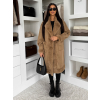 Hnedý hrejivý dlhý plyšový kabát KÚZELY