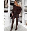 Hnědý oversize elegantní svetřík ZYRMINA (Veľkosť ONESIZE)