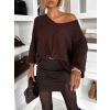 Hnědý oversize elegantní svetřík ZYRMINA (Veľkosť ONESIZE)