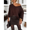 Hnedý oversize elegantný svetrík ZYRMINA