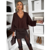 Hnedý oversize elegantný svetrík ZYRMINA