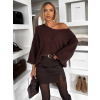 Hnedý oversize elegantný svetrík ZYRMINA