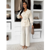 Krémový elegantný nohavicový komplet FONIREL