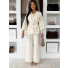 Krémový elegantný nohavicový komplet FONIREL
