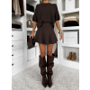 Tmavo hnedá krátka svetrová sukňa MONZARI