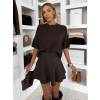 Tmavo hnedá krátka svetrová sukňa MONZARI