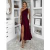 Vínové společenské dlouhé šaty FIAMMAR s rozparkem (Veľkosť ONESIZE)