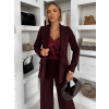 Vínový nohavicový elegantný kostým MIRANJO