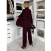 Vínový nohavicový elegantný kostým MIRANJO